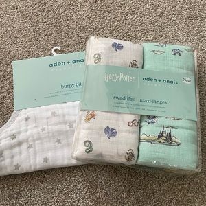 Aden + Anais swaddle and burp blanket